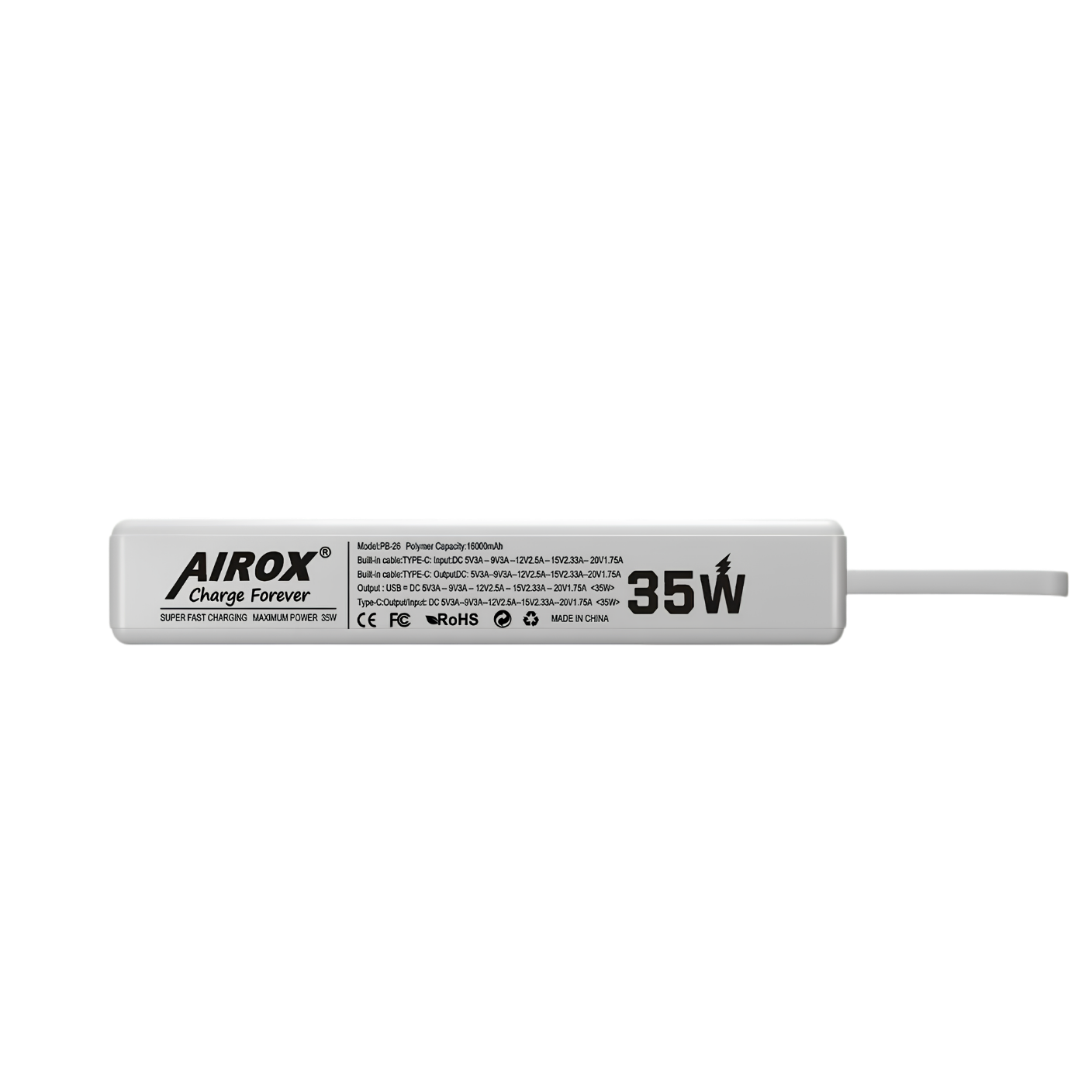 Airox PB26 Fast Charging 35 Watt Powerbank 18k-mAh
