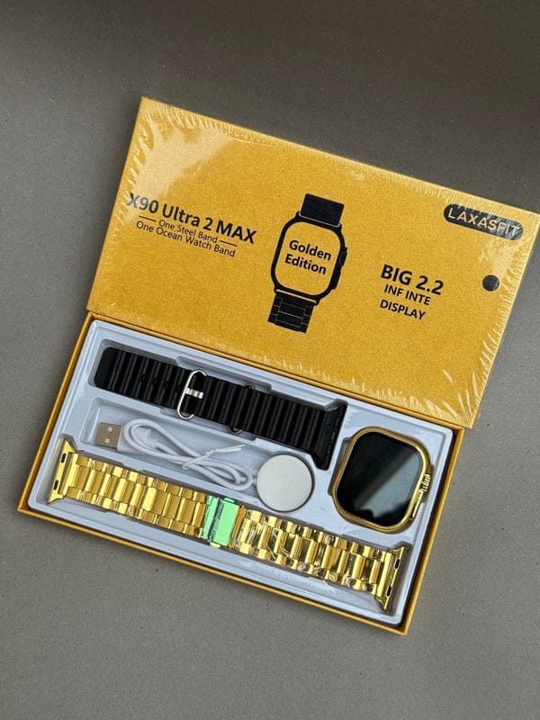 Golden Strap smartwatch with air buds